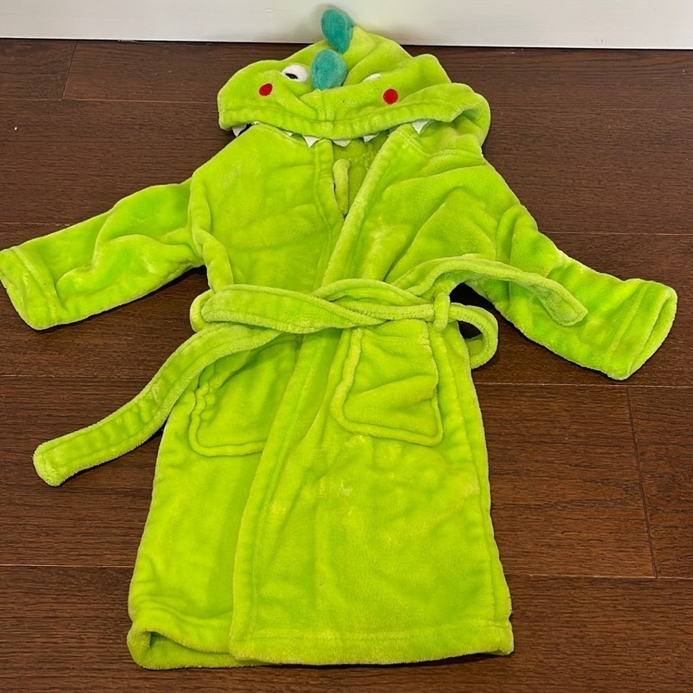 Dinosaur Green Bathrobe Size 4